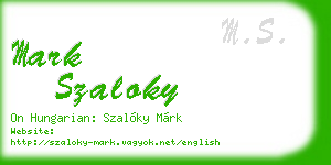 mark szaloky business card